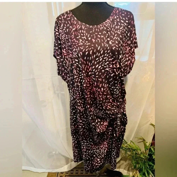 Nicole Miller Multi Colored Black Plus Size Dress Size XXL - Picture 5 of 5